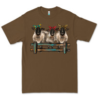 Cacao 3 sheeps suffolk ewe with bandanas and fence Premium Tee - BarkalooDesign