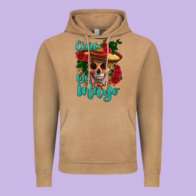 Cinco De Mayo Skull Vintage Hoodie Designed By Hra Design Shop