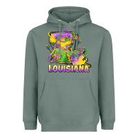 Louisiana Mardi Gras State Map Heavyweight Hoodie | Teevron