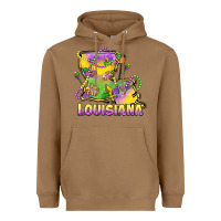 Toasted Coconut louisiana mardi gras state map Heavyweight Hoodie - LillyAllenDesigns
