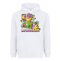 White louisiana mardi gras state map Heavyweight Hoodie - LillyAllenDesigns