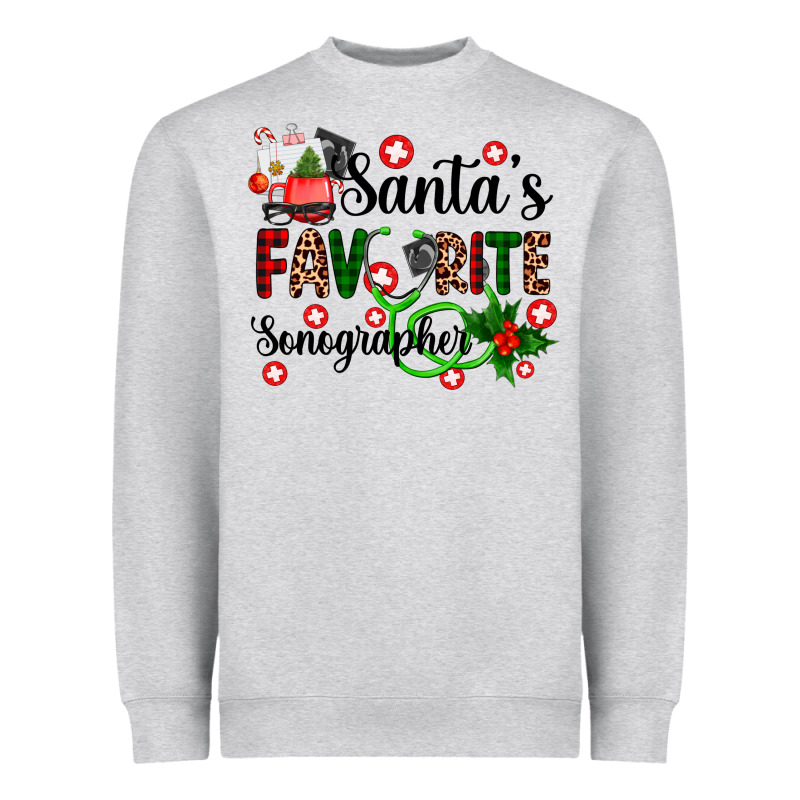 Santa's Favorite Sonographer Heavyweight Sweatshirt by AdoDesignShop | Teevron