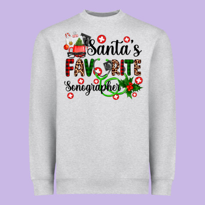 Santa's Favorite Sonographer Heavyweight Sweatshirt Designed By Adodesignshop