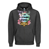 Charcoal Heather i see a strong woman Zipper Hoodie - MaliasSmallBusiness