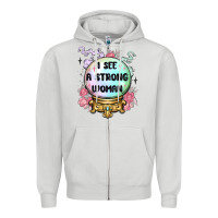 Dove Grey i see a strong woman Zipper Hoodie - MaliasSmallBusiness