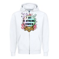I See A Strong Woman Zipper Hoodie | Teevron