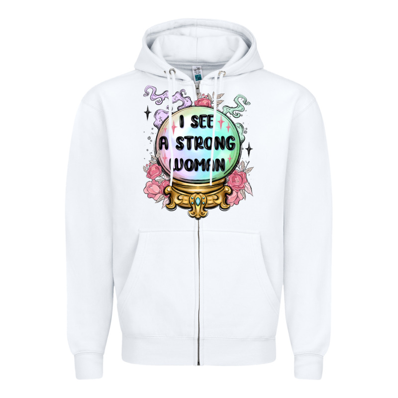 I See A Strong Woman Zipper Hoodie by MaliasSmallBusiness | Teevron