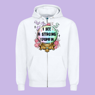 I See A Strong Woman Zipper Hoodie Designed By Maliassmallbusiness