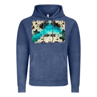Vintage Denim turquoise, cowhide backgraund Vintage Hoodie - JahusDesignShop