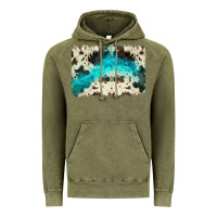 Vintage Olive turquoise, cowhide backgraund Vintage Hoodie - JahusDesignShop