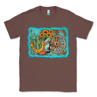 Chestnut western wooden wheel cowboy boots Classic Tee - AdoDesignShop