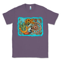 Lavender western wooden wheel cowboy boots Classic Tee - AdoDesignShop