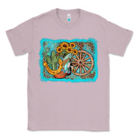 Lilac western wooden wheel cowboy boots Classic Tee - AdoDesignShop