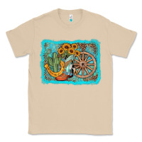 Mushroom western wooden wheel cowboy boots Classic Tee - AdoDesignShop