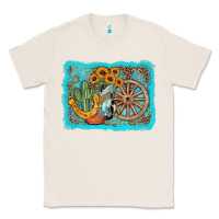 Western Wooden Wheel Cowboy Boots Classic Tee | Teevron