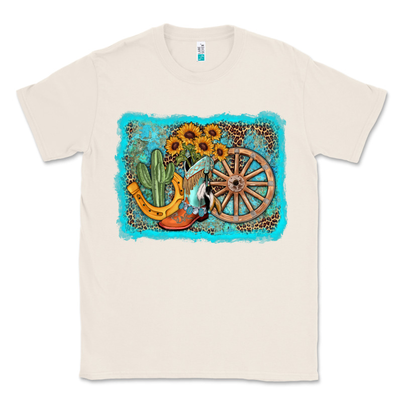 Western Wooden Wheel Cowboy Boots Classic Tee by AdoDesignShop | Teevron
