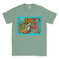 Sage western wooden wheel cowboy boots Classic Tee - AdoDesignShop