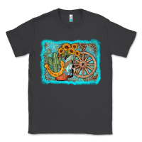Smoke western wooden wheel cowboy boots Classic Tee - AdoDesignShop