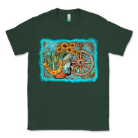 Sports Green western wooden wheel cowboy boots Classic Tee - AdoDesignShop