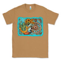 Toasted Coconut western wooden wheel cowboy boots Classic Tee - AdoDesignShop