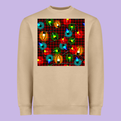 Christmas Lights Seamless Pattern Heavyweight Sweatshirt Designed By Bundleandbundleshop