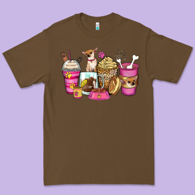 Chihuahua Coffee Cups Premium Tee Designed By Zillion Design Studio