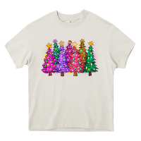 Cream christmas trees and lights Heavy Core Tee - Zillion Design Studio