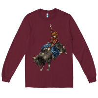 Burgundy western rodeo bullfighter Long Sleeve Tee - BarkalooDesign