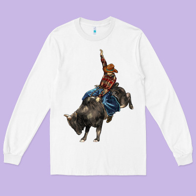 Western Rodeo Bullfighter Long Sleeve Tee Designed By Barkaloodesign