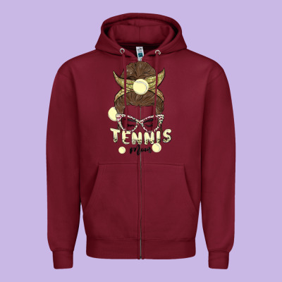 Tennis Mom Zipper Hoodie Designed By Maliassmallbusiness