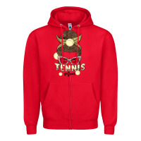 Red tennis mom Zipper Hoodie - MaliasSmallBusiness