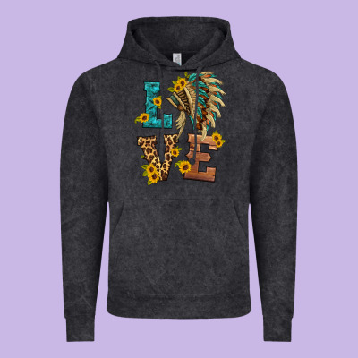 Love Indian Headdress Vintage Hoodie Designed By Hra Design Shop