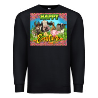Black Happy Easter Farm Animals 20oz skinny Premium Sweatshirt - LillyAllenDesigns