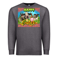 Charcoal Heather Happy Easter Farm Animals 20oz skinny Premium Sweatshirt - LillyAllenDesigns