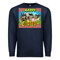 Navy Happy Easter Farm Animals 20oz skinny Premium Sweatshirt - LillyAllenDesigns