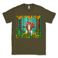 Army Green goat with sunflower and cactus Classic Tee - Artiststas