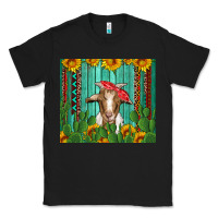 Black goat with sunflower and cactus Classic Tee - Artiststas