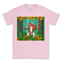 Bubblegum Pink goat with sunflower and cactus Classic Tee - Artiststas