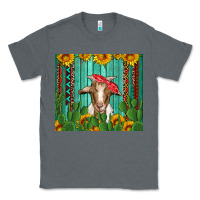 Charcoal Heather goat with sunflower and cactus Classic Tee - Artiststas