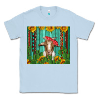 Dusty Blue goat with sunflower and cactus Classic Tee - Artiststas