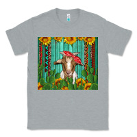 Heather Grey goat with sunflower and cactus Classic Tee - Artiststas