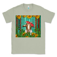Matcha goat with sunflower and cactus Classic Tee - Artiststas