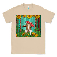 Mushroom goat with sunflower and cactus Classic Tee - Artiststas