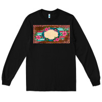 Black western pink flovers leopard serape   license plate template Long Sleeve Tee - BarkalooDesign