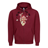 Burgundy in my self love era Zipper Hoodie - MaliasSmallBusiness