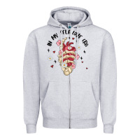 Heather Grey in my self love era Zipper Hoodie - MaliasSmallBusiness