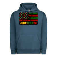 Pigment Midnight Navy juneteenth american flag Urban Hoodie - CowGirlArtShop