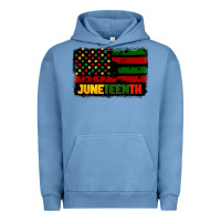 Pigment Pebble Blue juneteenth american flag Urban Hoodie - CowGirlArtShop