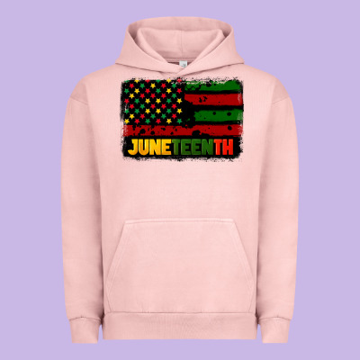 Juneteenth American Flag Urban Hoodie Designed By Cowgirlartshop