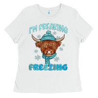 White i'm freaking freezing Ladies Tee - MaliasSmallBusiness